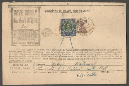 India collection of telegrams with mainly KGVI postage stamps (9)