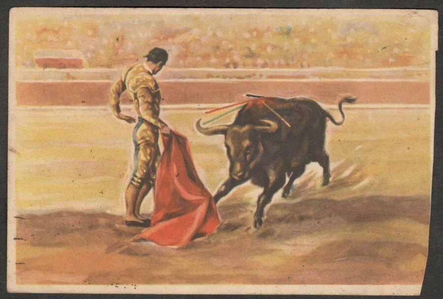 AOP Spain dummy / bogus 35c postal card used to India