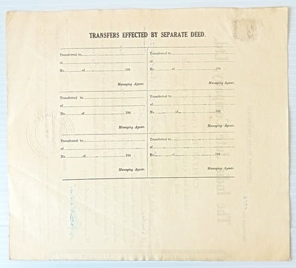 AOP India The India Jute Co. Ltd. share certificate