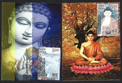 India 2007 Buddha set of 6 on 6 Sankisa 2022 maximum cards