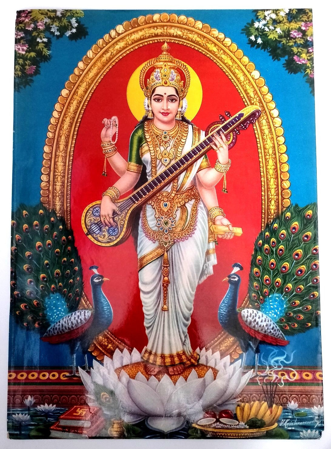 AOP India Hinduism poster SARASWATI 32x45cm R