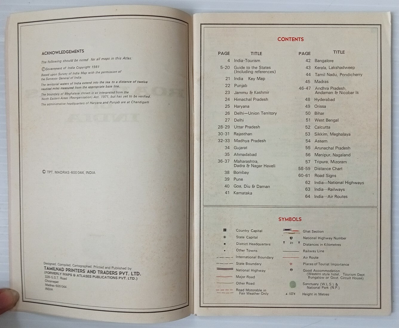 AOP India Road Atlas of India by Diners Club International