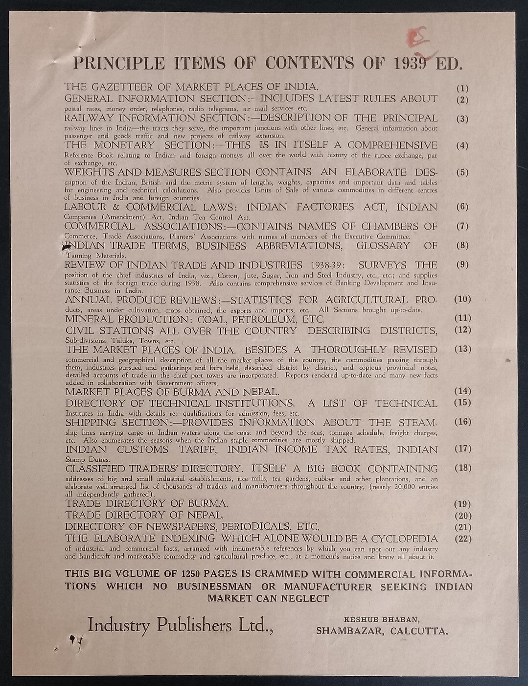 AOP India correspondence - INDUSTRY YEAR BOOK & DIRECTORY 1939