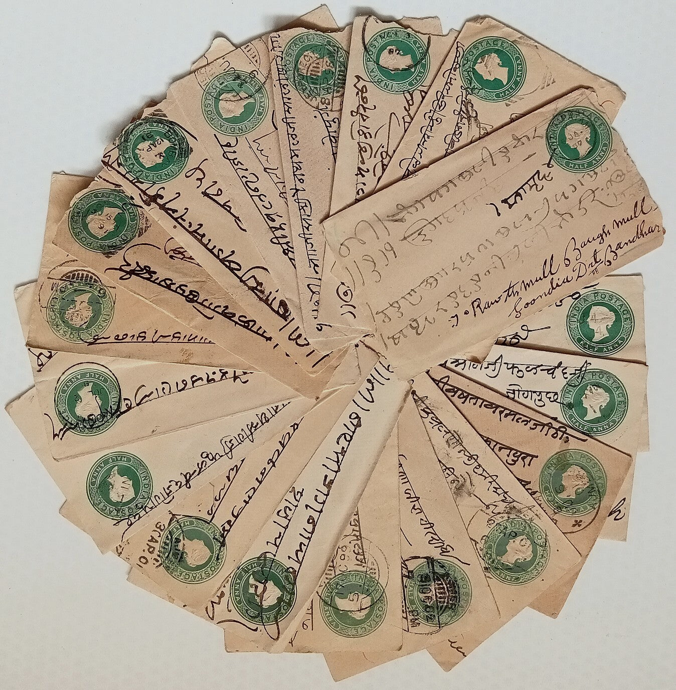 AOP India 1/2a green envelopes x100 selected for condition WHOLESALE