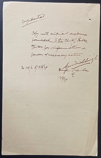 British India 1939 Permission to prosecute 2 Sikhs for Anti State propaganda