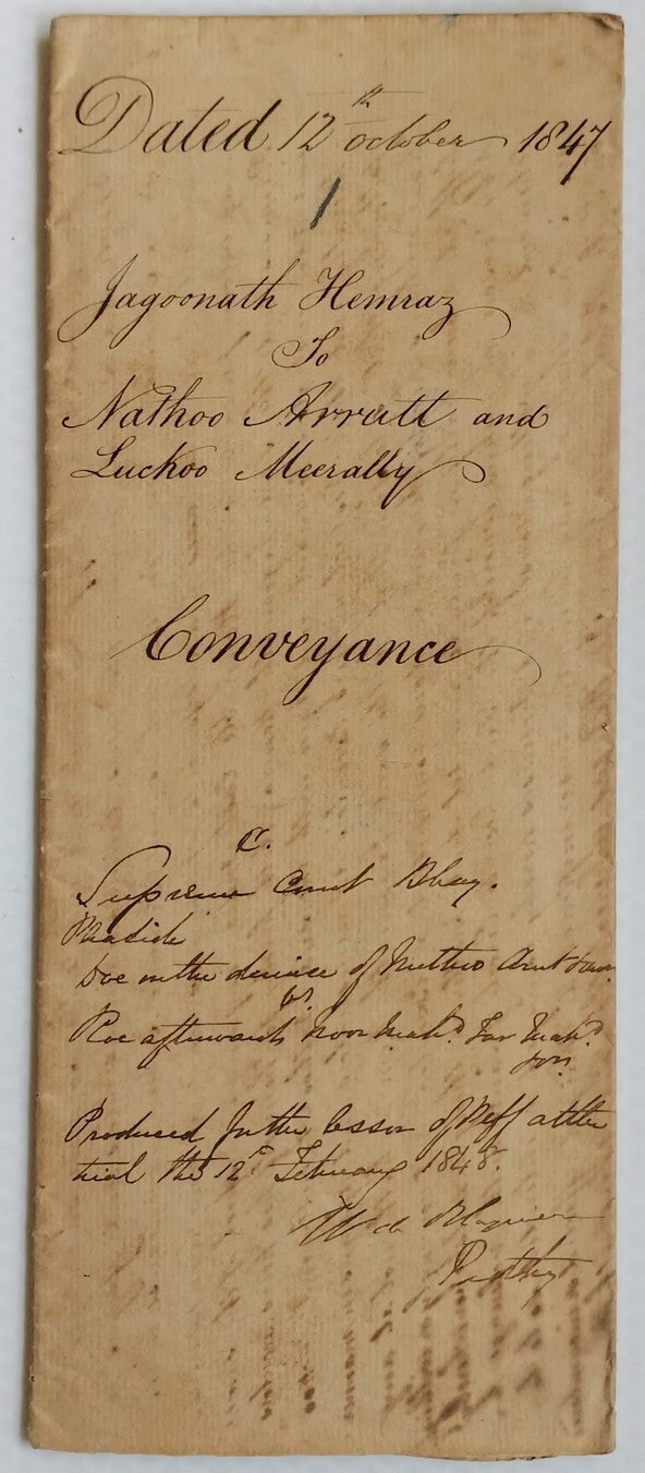 AOP India 1847 Indenture