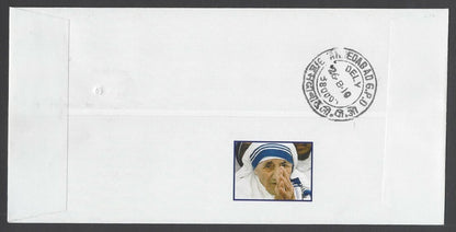 India 1997 Mother Teresa labels / cinderellas on Birth Centenary covers (4)