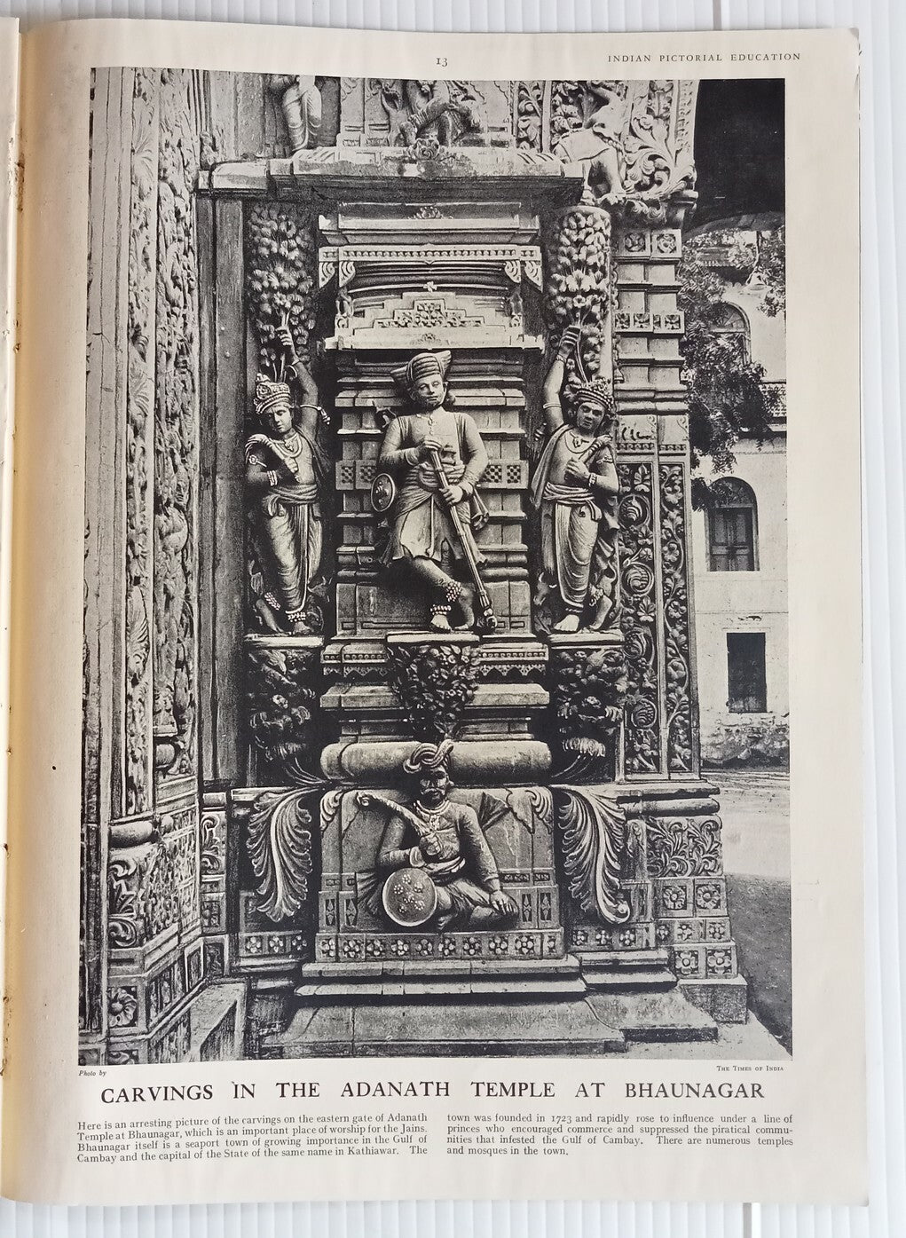 INDIAN PICTORAL EDUCATION 1929.30 Voll.1 No.5 Temples, Rivers,Salt, Dancing Girl