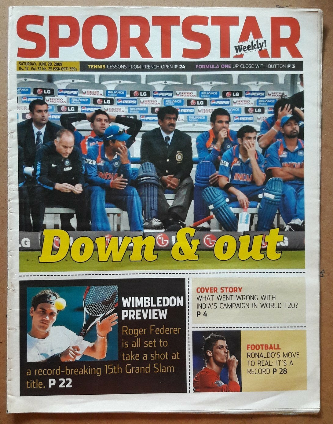 India Sportstar 2009-11 CRICKET cover issues 10” X 13” (5)
