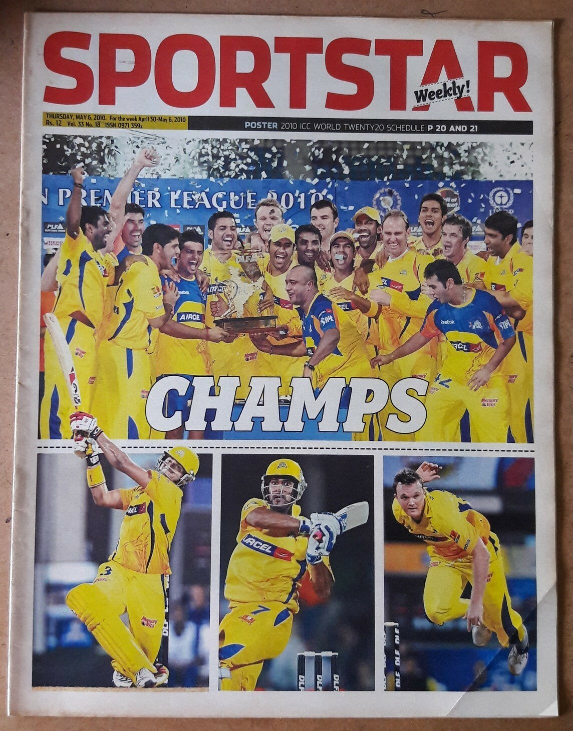 India Sportstar 2007-10 CRICKET cover issues 10” X 13” (5)