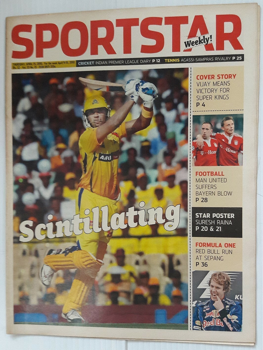 India Sportstar 2006-10 CRICKET cover issues 10” X 13” (5)