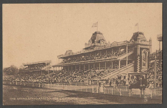 AOP India The Grand Stand Racecourse, Calcutta vintage postcard
