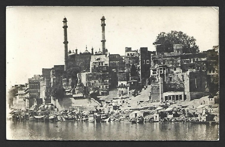 AOP India BENARES Ghat vintage real photo postcard