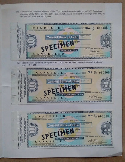 India Central Bank booklet of Specimen Travellers’ cheques (3)