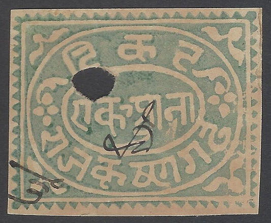AOP India Kishangarh State 1a watercolor revenue