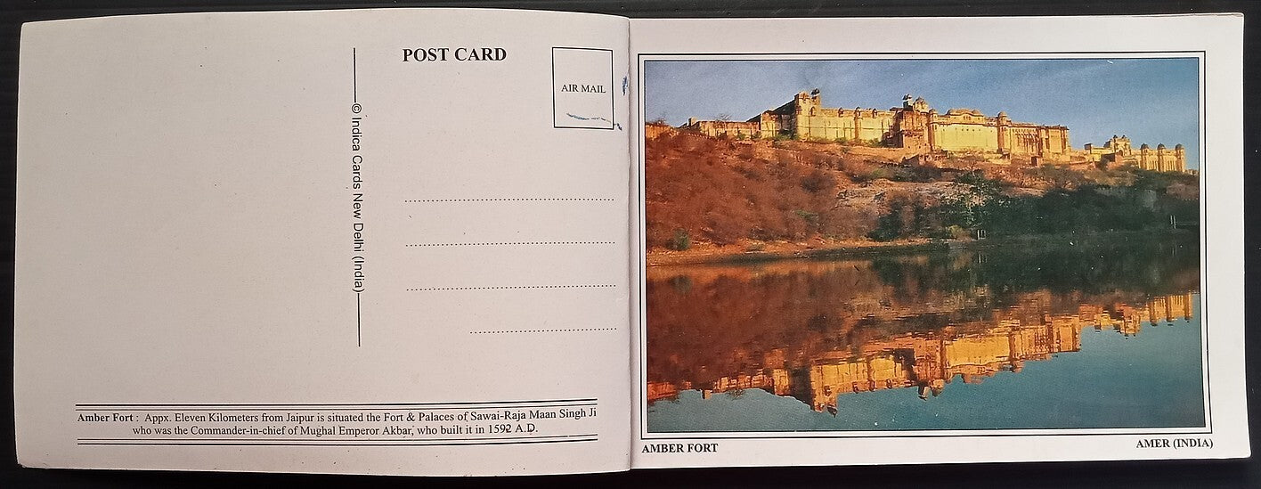 (AOP) India booklet of 12 vintage postcards AMBER FORT