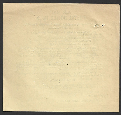 India POSTAL NOTICE #9 7 May 1947 Bombay-Bhavnagar & Porbandar Air Mail Service