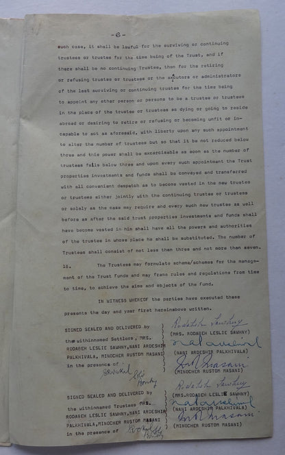 India 1972 docu signed Rodabeh Tata sis of JRD, Nani Palkhiwalla & Minoo Masani