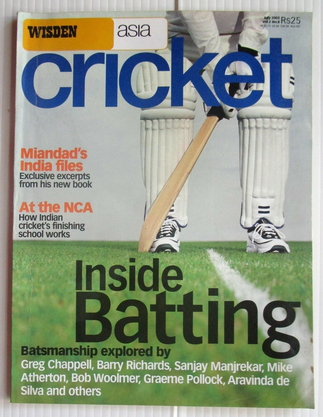 Wisden Asia Cricket July 2003 issue Miandad India Files, etc.