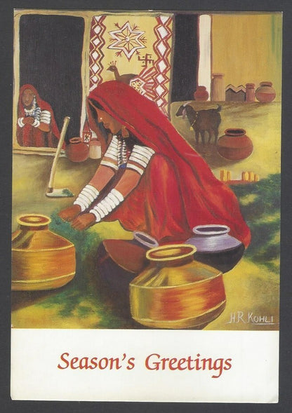 Vintage postcard by Sri Aurobindo Ashram, Pondicherry, India WITH THE INFINITE