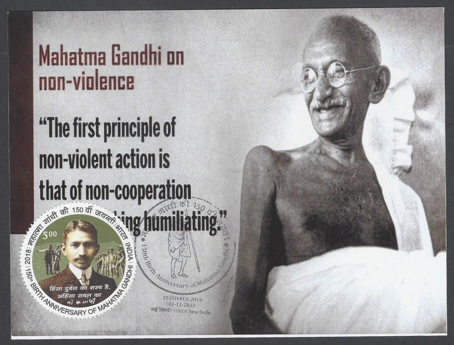 AOP India 2018 GANDHI 150th B'day maxicard NON-COOPERATION