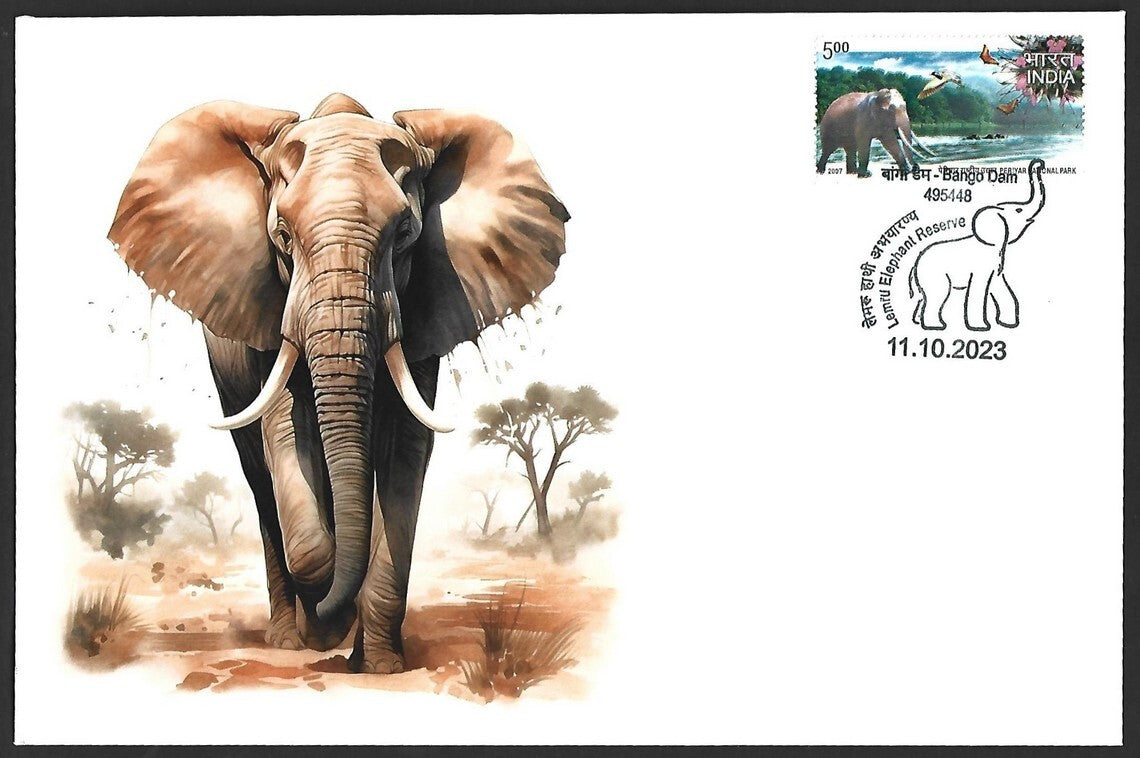 India 2023 LEMRU ELEPHANT RESERVE Special covers (5)