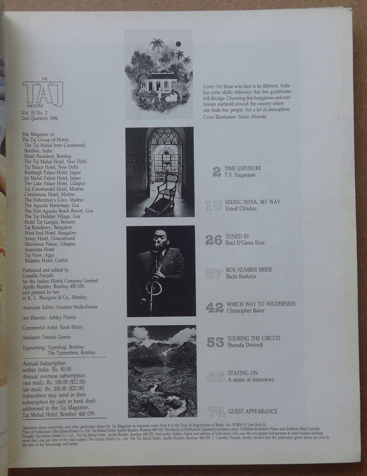 India Taj Mahal Hotel in-house magazine TAJ 1985-1986 (4)