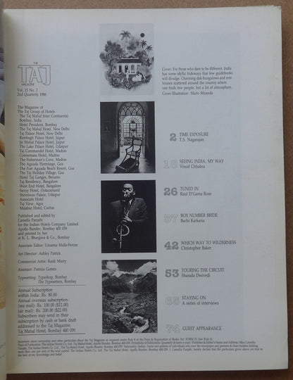 India Taj Mahal Hotel in-house magazine TAJ 1985-1986 (4)