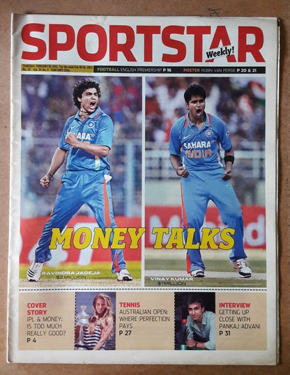 India Sportstar 2008-12 CRICKET cover issues 10” X 13” (5)