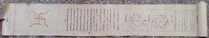 India vintage illustrated Hindu horoscope scroll 6 inches x 125 inches