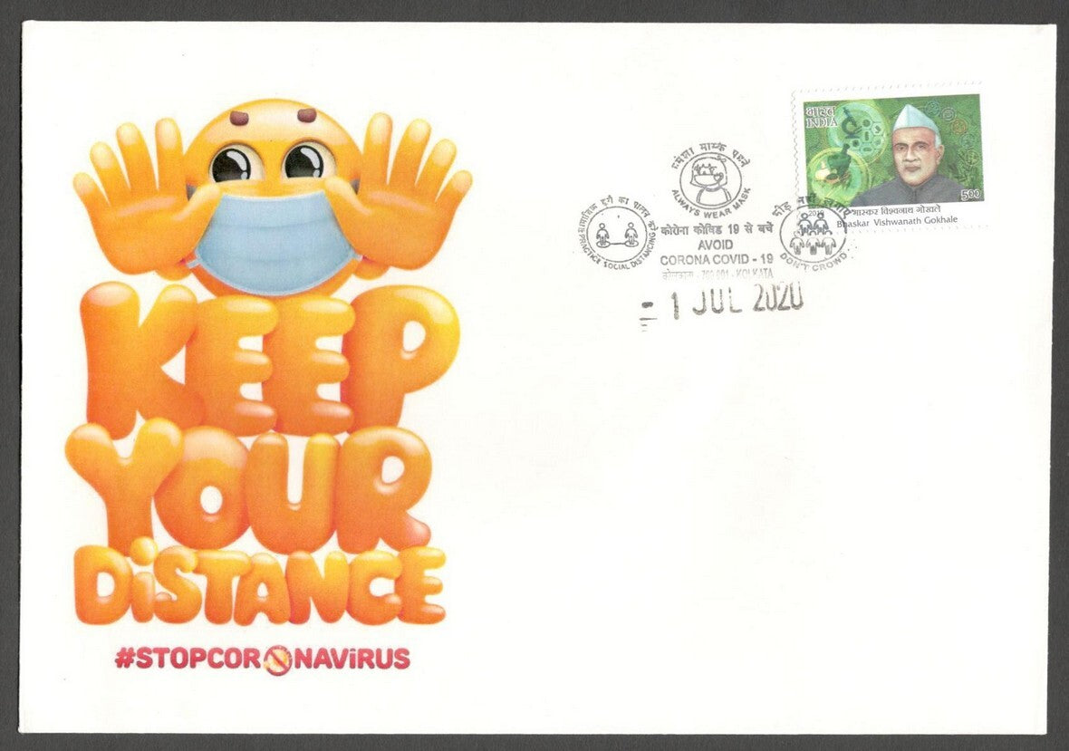 AOP India AVOID CORONA awareness slogan on special FD Special FD cover 