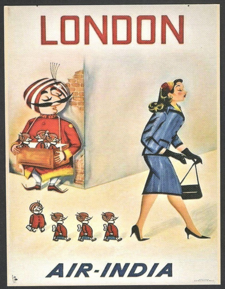 AIR INDIA LONDON reprinted postcard