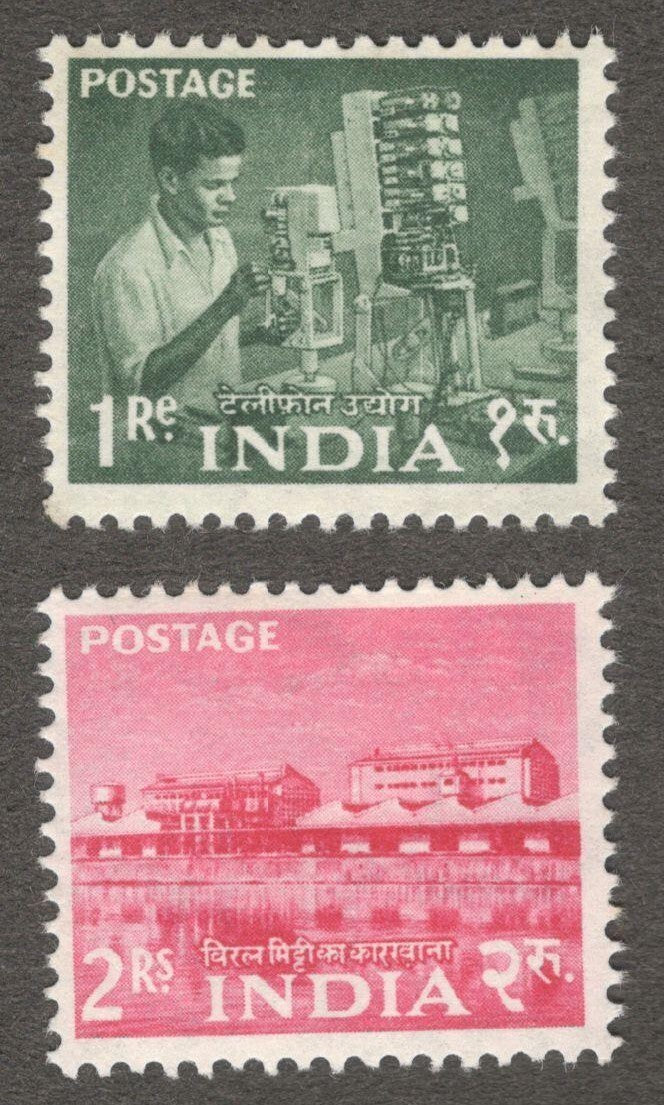 India 1958-63 definitives 1R & 2R MH