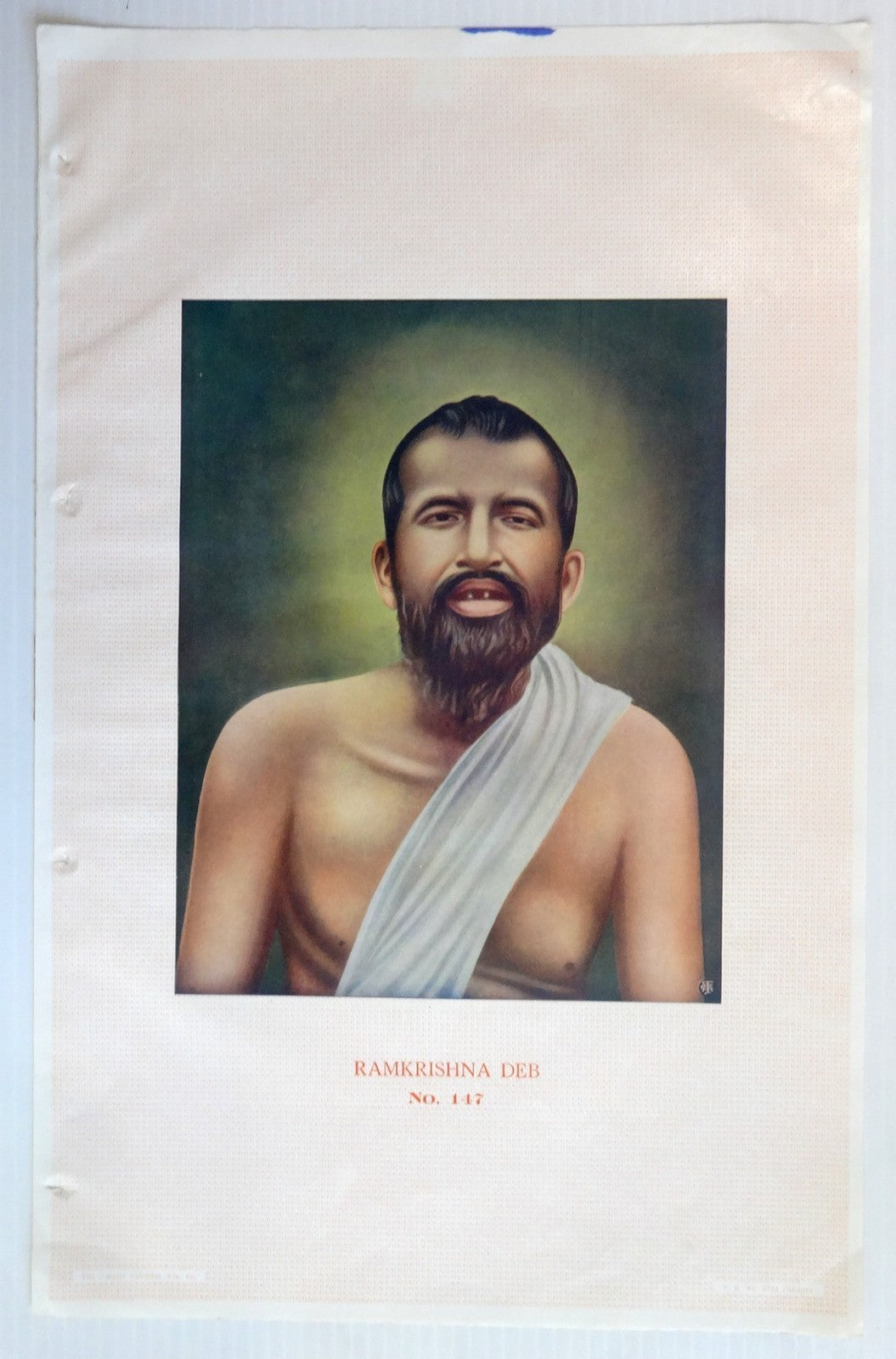 India 1951 Calender sample RAMKRISHNA DEB / Ramkrishna Dev 11.5”x18”