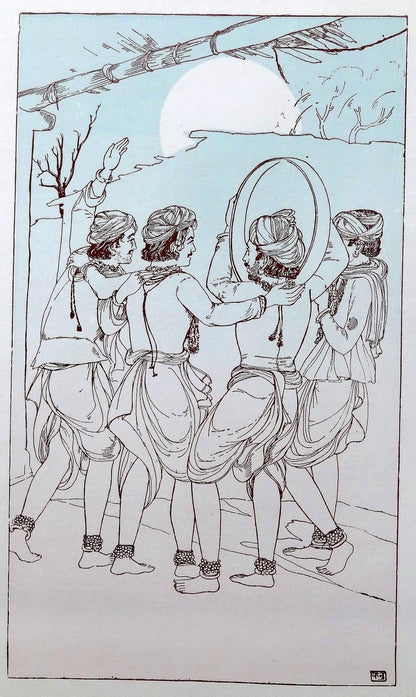 Holi Dance by Kanu Desai vintage Art Print India
