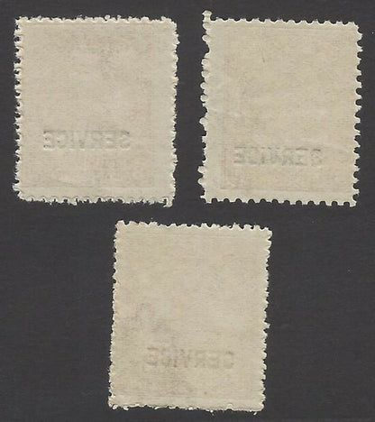 India Travancore Off 1946 8ca perf 11, 12, & 12.5 unused SG O108/c/d
