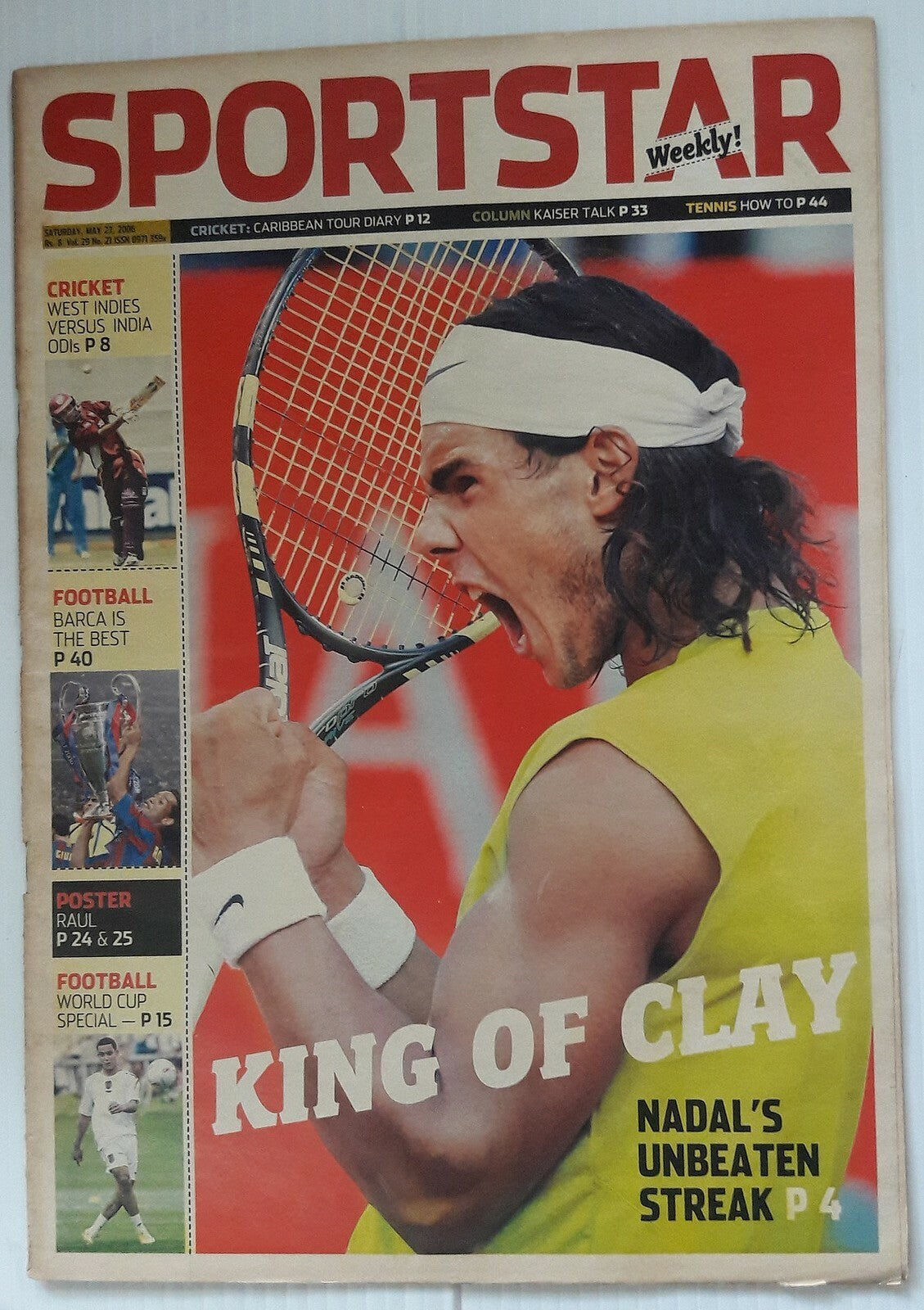 India Sportstar 2006-11 TENNIS cover issues 10” X 13” (5)