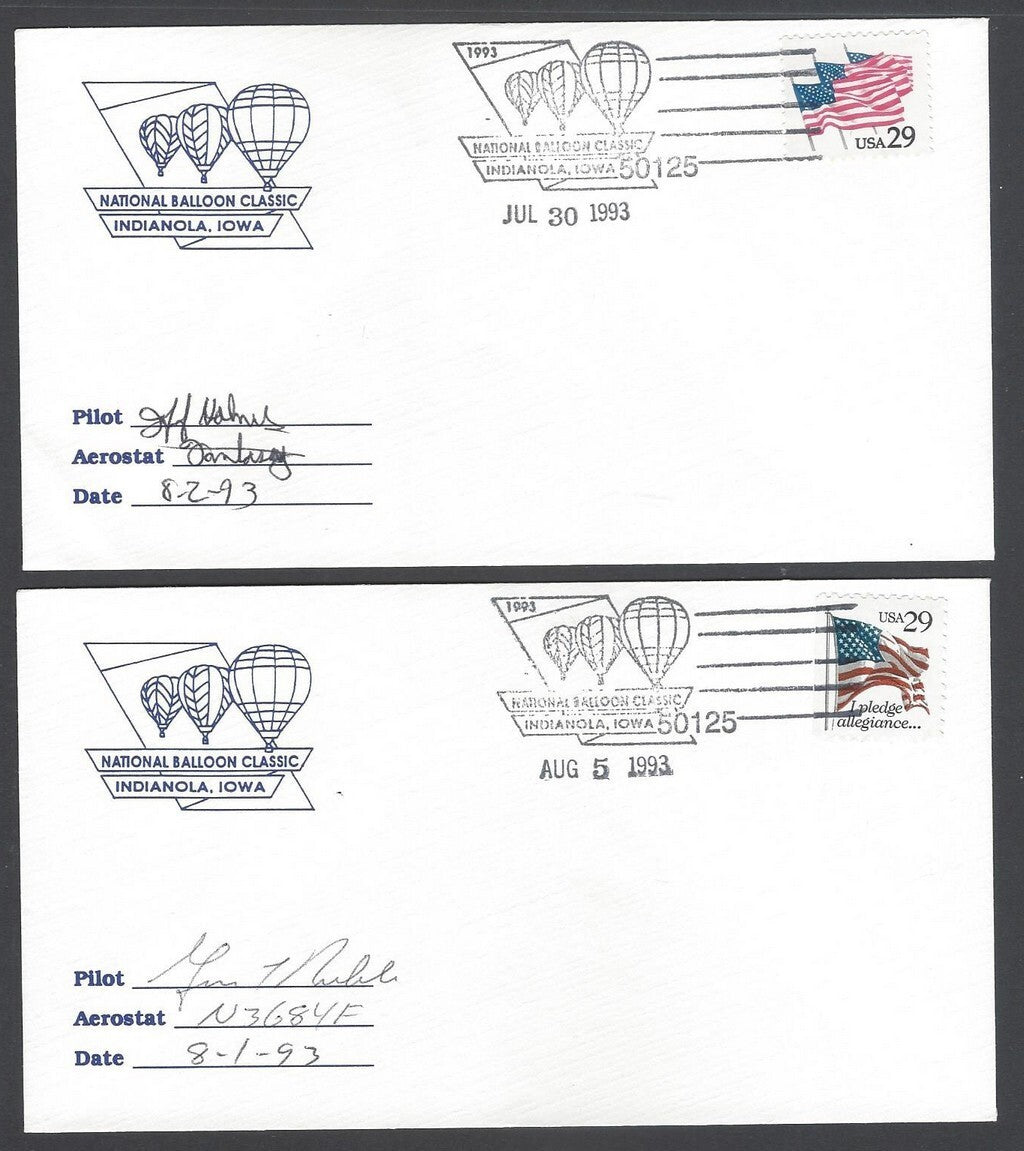 National Balloon Classic, Indianola 1993 covers signed by Pilots (10)