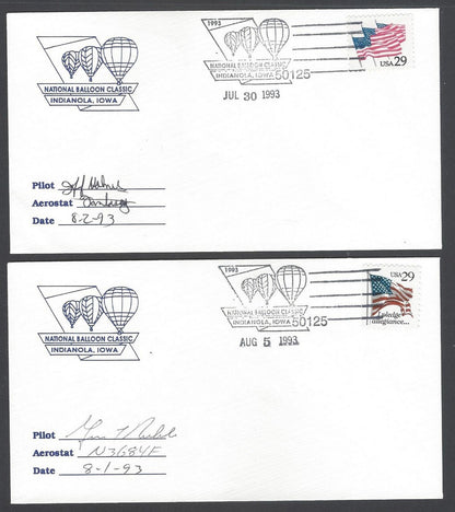 National Balloon Classic, Indianola 1993 covers signed by Pilots (10)