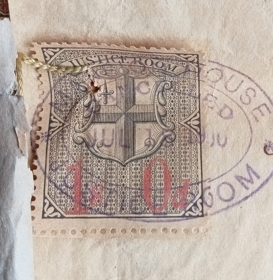 GB Mayors Court & Justice Room (2) & India QV SP Adh 5R on 1898 document zaz