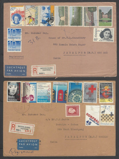 AOP Netherlands multi franked covers to India (9)