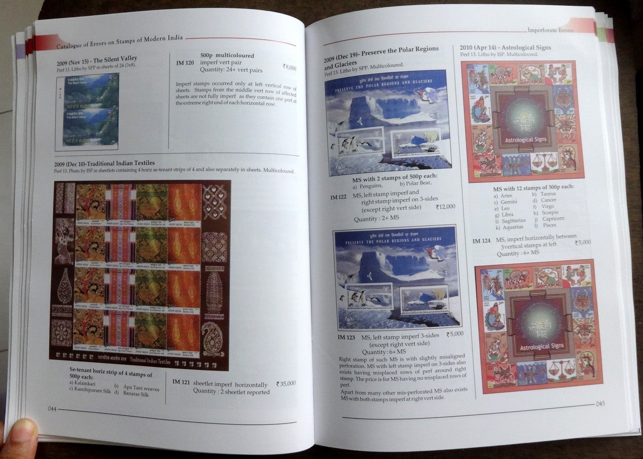 CATALOGUE OF ERRORS ON STAMPS OF MODERN INDIA by MK RAY 143pgs