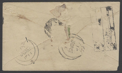 AOPIMT India Hyderabad State 1891 1/2a yellow envelope used HG #B10