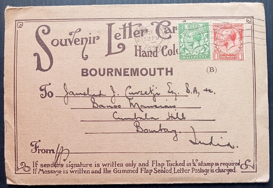 (AOP) GB Souvenir Letter Card with 6 views mailed to India 1932