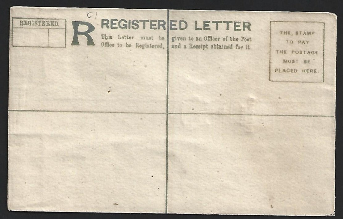 India PATIALA STATE 1891 2a grey registered envelope mint. HG #C2