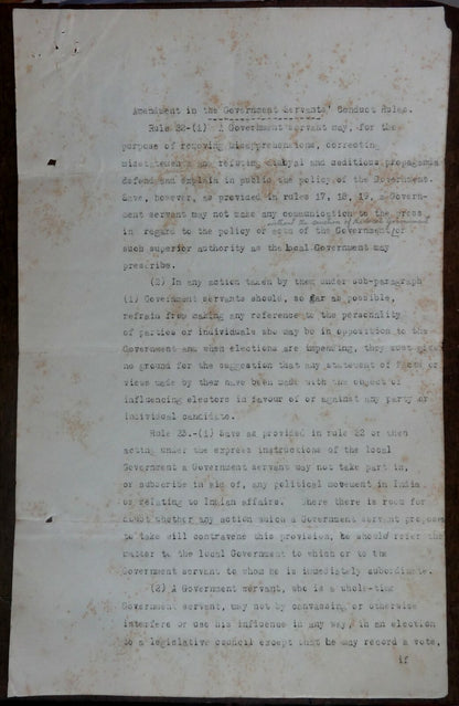 India 1930 set of Govt documents re: the CIVIL DISOBEDIENCE MOVEMENT