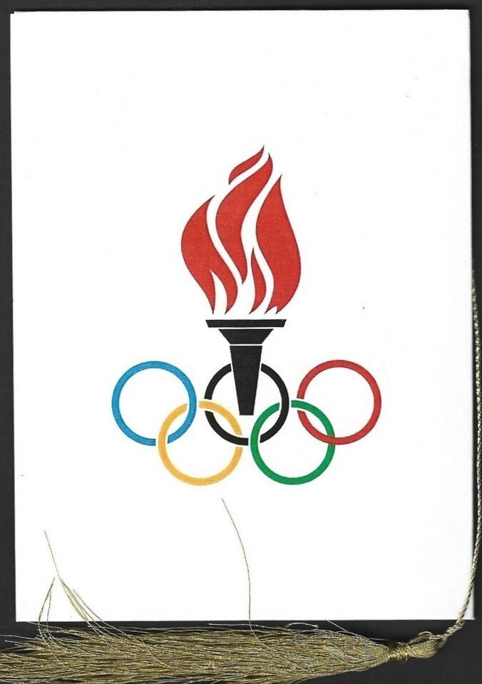 India 2024 Paris Olympics souvenir with 1980 Moscow, Russia Olympics cachet