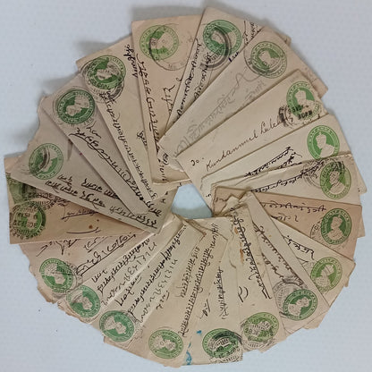 AOP India KGV 1/2a green envelopes x 100 selected for condition WHOLESALE