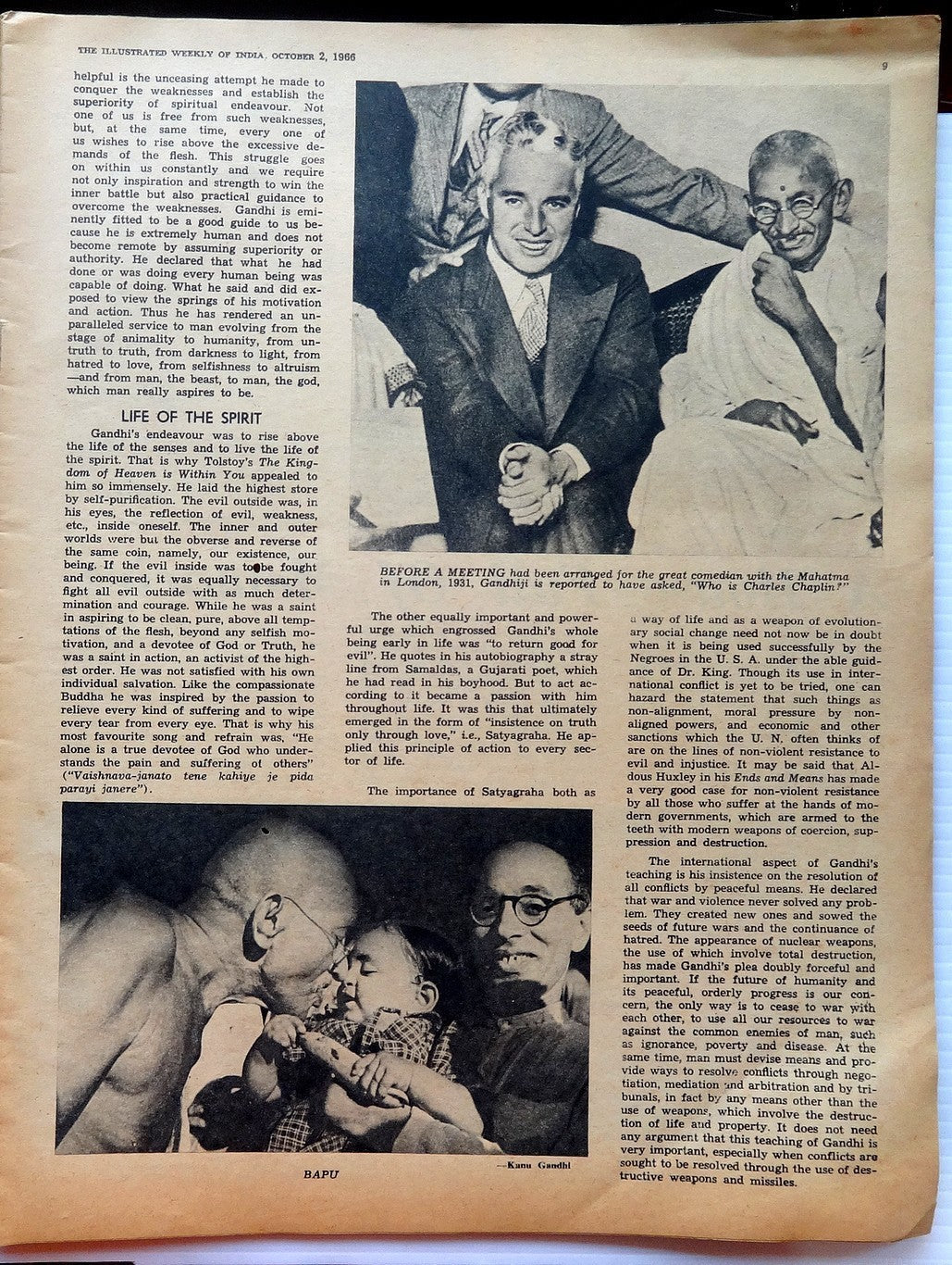 India Illustrated Weekly of India 1966 The Significance of Gandhi