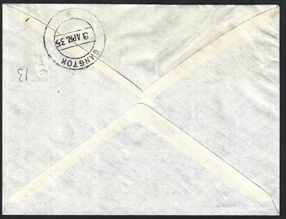India SIKKIM ROCKET POST Silver Jubilee Rocketgram cover. #EZ 4C1 175 carried